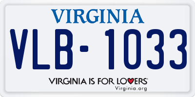 VA license plate VLB1033