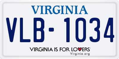 VA license plate VLB1034