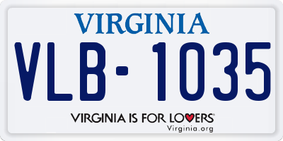 VA license plate VLB1035