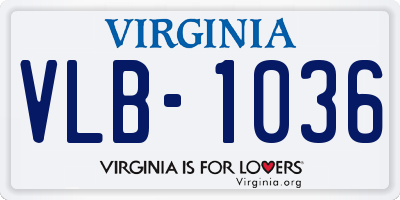 VA license plate VLB1036