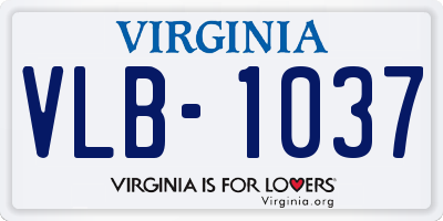 VA license plate VLB1037