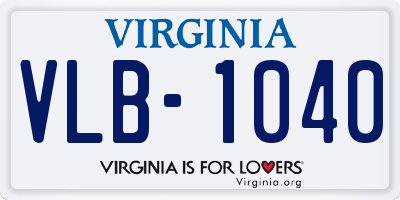 VA license plate VLB1040