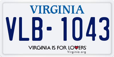 VA license plate VLB1043