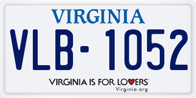 VA license plate VLB1052