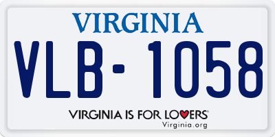 VA license plate VLB1058
