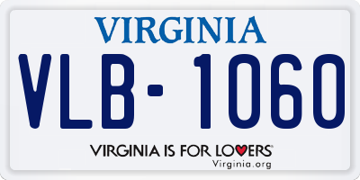 VA license plate VLB1060