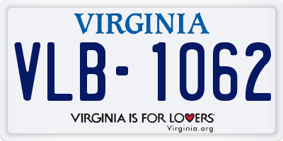 VA license plate VLB1062