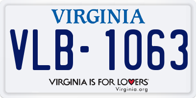 VA license plate VLB1063