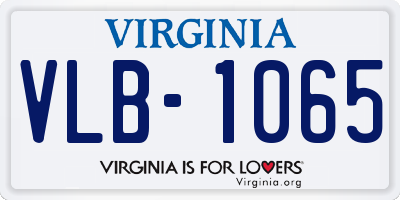 VA license plate VLB1065