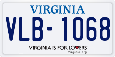 VA license plate VLB1068