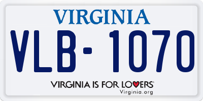 VA license plate VLB1070