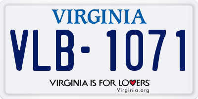 VA license plate VLB1071