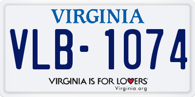 VA license plate VLB1074