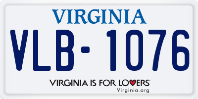VA license plate VLB1076