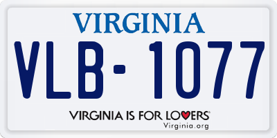VA license plate VLB1077