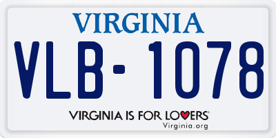 VA license plate VLB1078