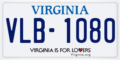 VA license plate VLB1080