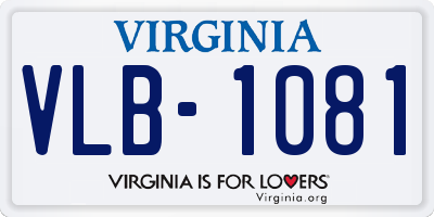 VA license plate VLB1081