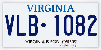 VA license plate VLB1082