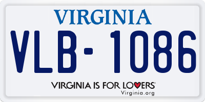 VA license plate VLB1086
