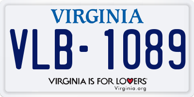 VA license plate VLB1089