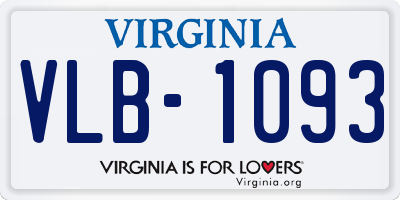 VA license plate VLB1093