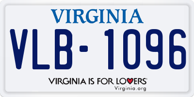 VA license plate VLB1096