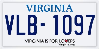 VA license plate VLB1097