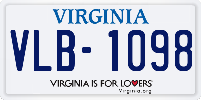 VA license plate VLB1098