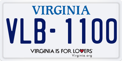 VA license plate VLB1100