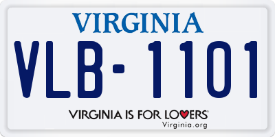 VA license plate VLB1101