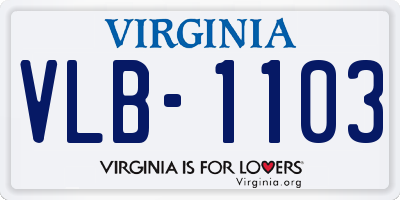 VA license plate VLB1103
