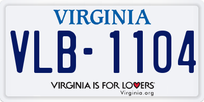 VA license plate VLB1104
