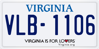 VA license plate VLB1106