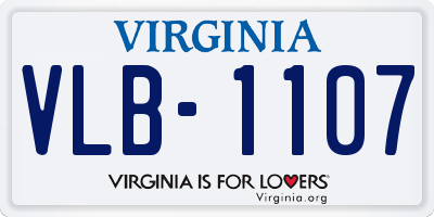 VA license plate VLB1107