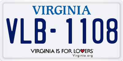 VA license plate VLB1108