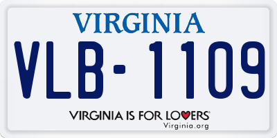 VA license plate VLB1109