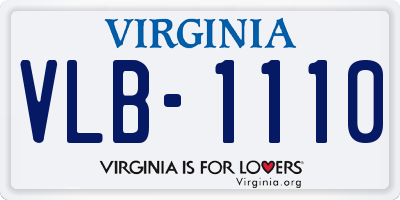 VA license plate VLB1110