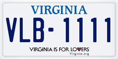 VA license plate VLB1111