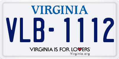 VA license plate VLB1112