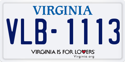 VA license plate VLB1113