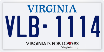 VA license plate VLB1114