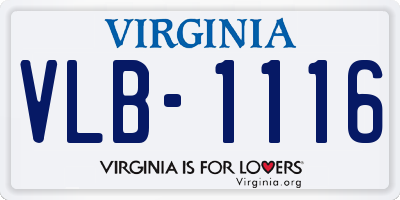 VA license plate VLB1116