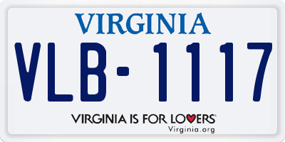 VA license plate VLB1117