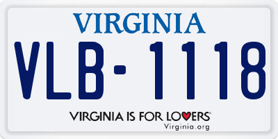 VA license plate VLB1118