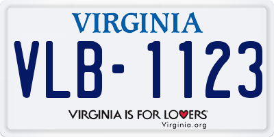 VA license plate VLB1123