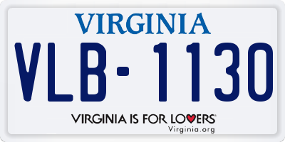 VA license plate VLB1130