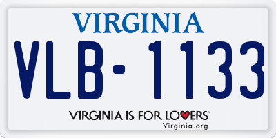 VA license plate VLB1133