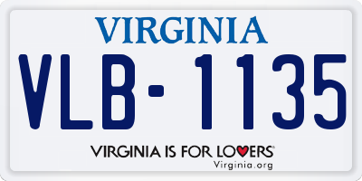 VA license plate VLB1135