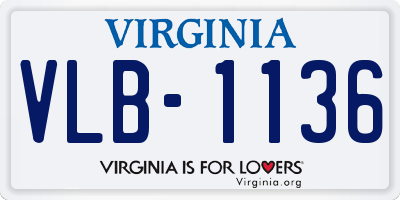VA license plate VLB1136